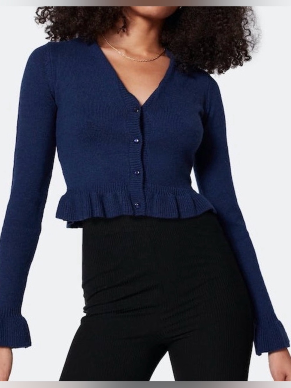 NWT Most of All Darla Ruffle Cardigan Sweater XL